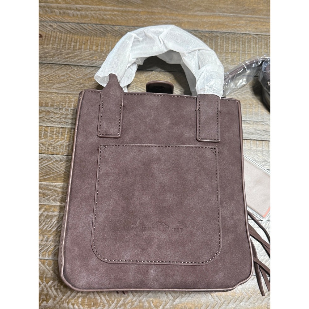 Montana West Tote Bag Womens Small Brown NWT Fringe Hair-on-Hide MW1368-8360CF - Picture 9 of 9